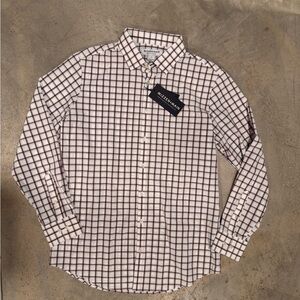 Mizzen+Main White and Maroon Checkered Men's Shirt